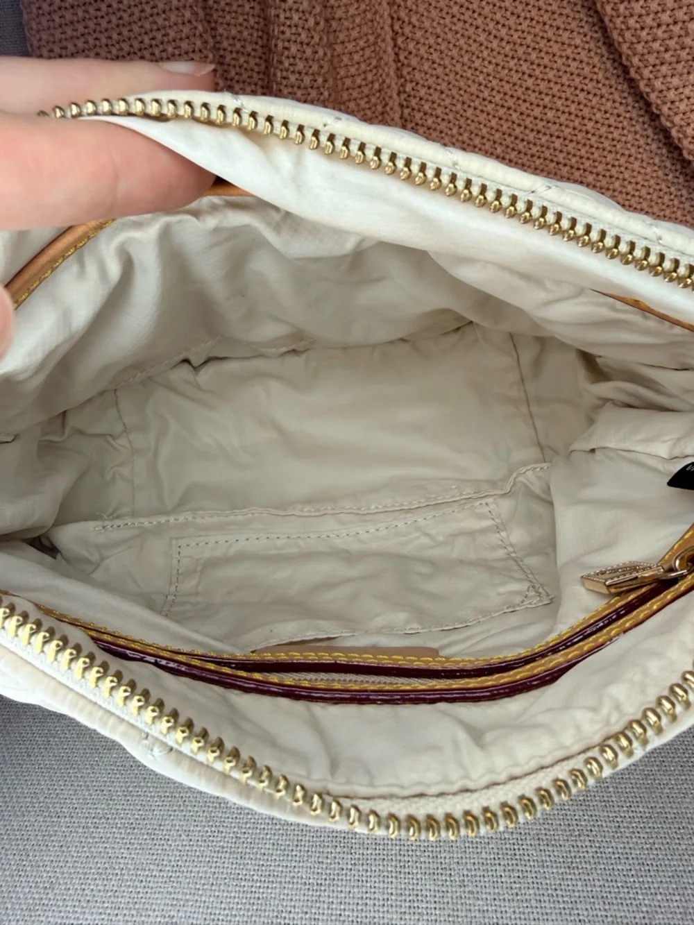 MZ Wallace Cream Quilted Crossbody No straps